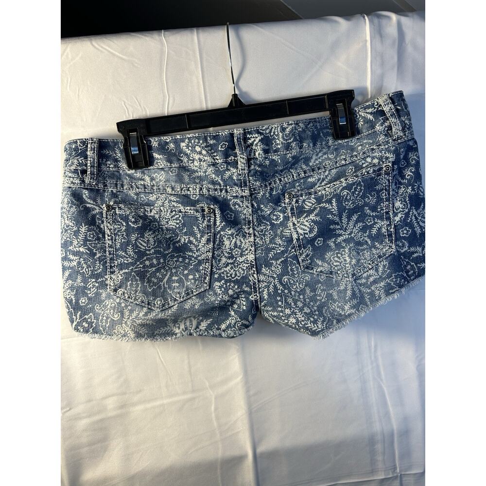 Mudd Denim Shorts Womens Cutt Off Pocket Stitch Booty Size 11 Y2K